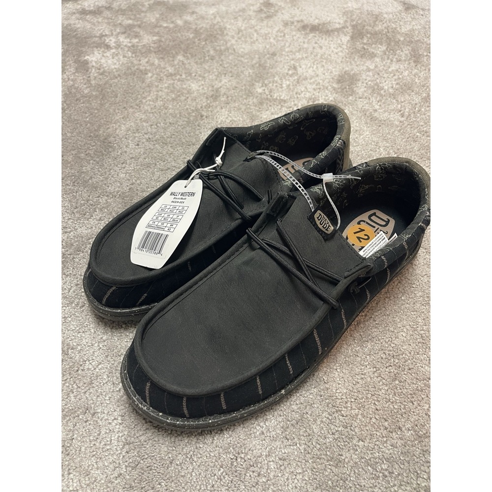 Hey Dude Wally Western Men's Size 12 Black Multi Slip-On Loafer Shoes